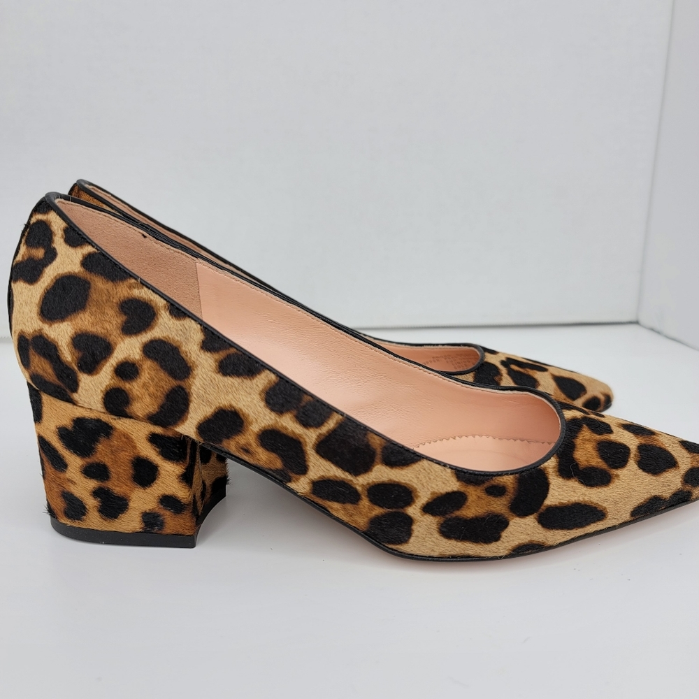 BNIB J.Crew Pointed Block Heel Pumps in Calf Hair - Picture 7 of 10